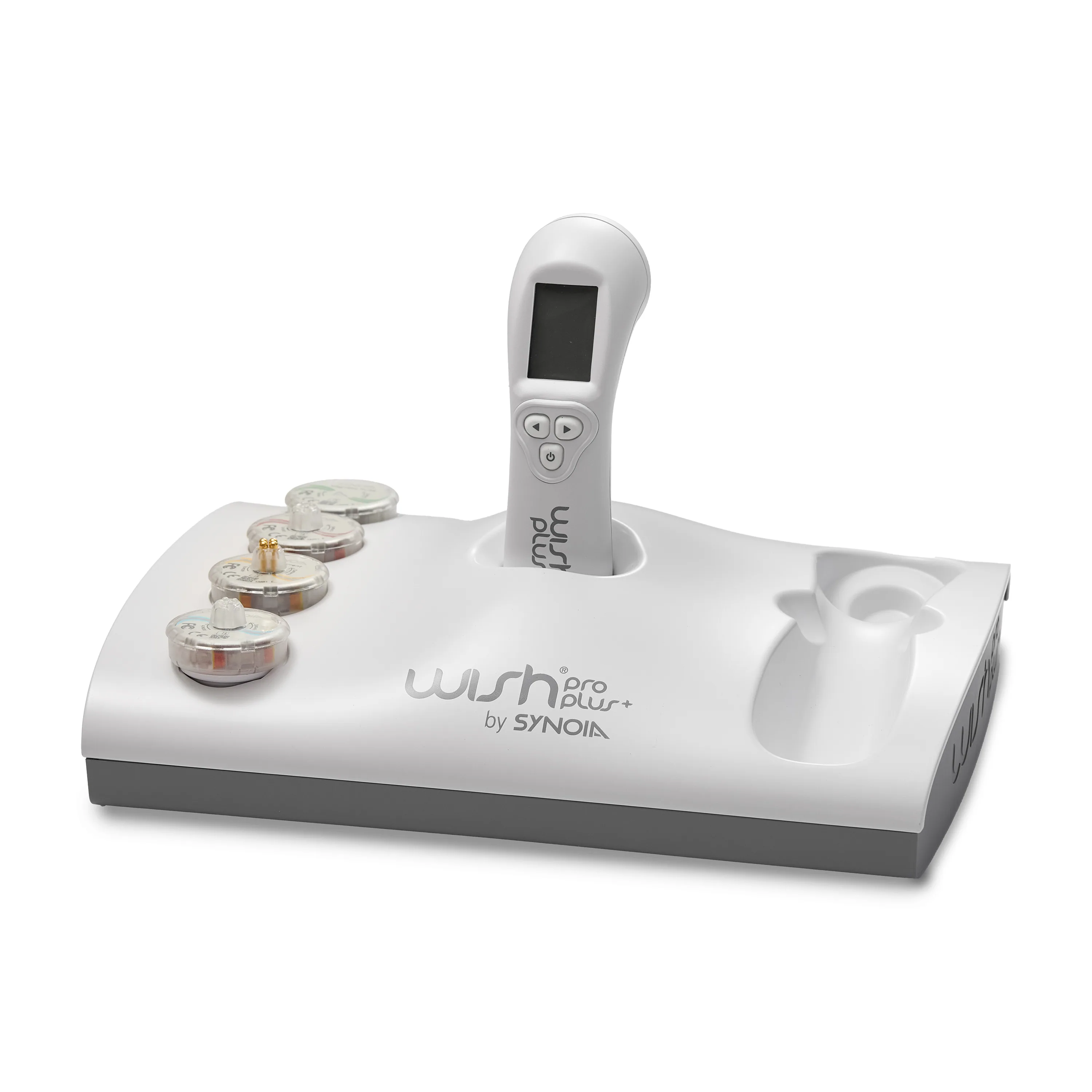 WISHpro Plus+ device on its charging dock